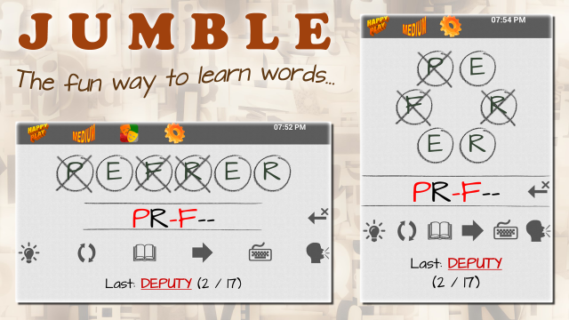 Android application JUMBLE Pro Anagram Word Puzzle screenshort