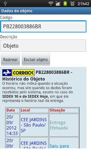 Rastreamento Correios