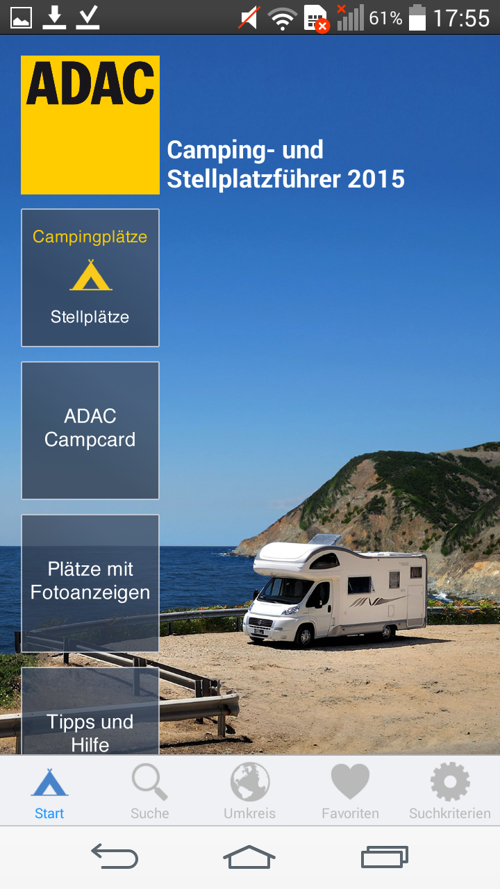 Android application ADAC Camping / Stellplatz 2015 screenshort