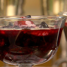 Melted White Chocolate Sauce with Berry Compote
