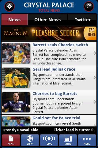 crystal-palace-total-news for android screenshot