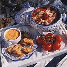 Fish Soup with Tomatoes and Red Pepper-Garlic Sauce