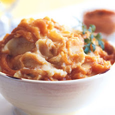 Mashed Potatoes and Turnips with Roasted Pear Purée