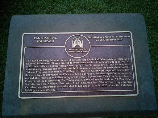Plaque of National Monument Fountain 