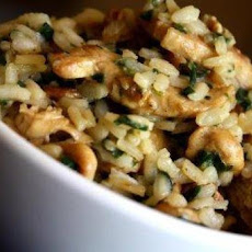Roasted Chicken with Risotto and Caramelized Onions
