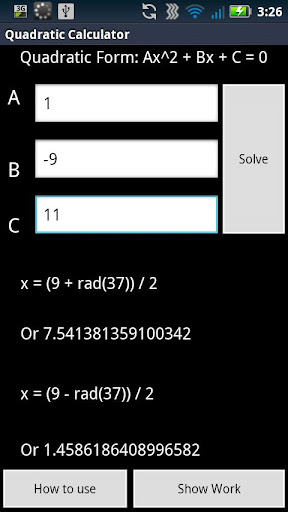 Quadratic Equation Calculator