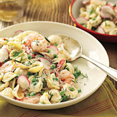 Orecchiette with Peas, Shrimp, and Buttermilk-Herb Dressing