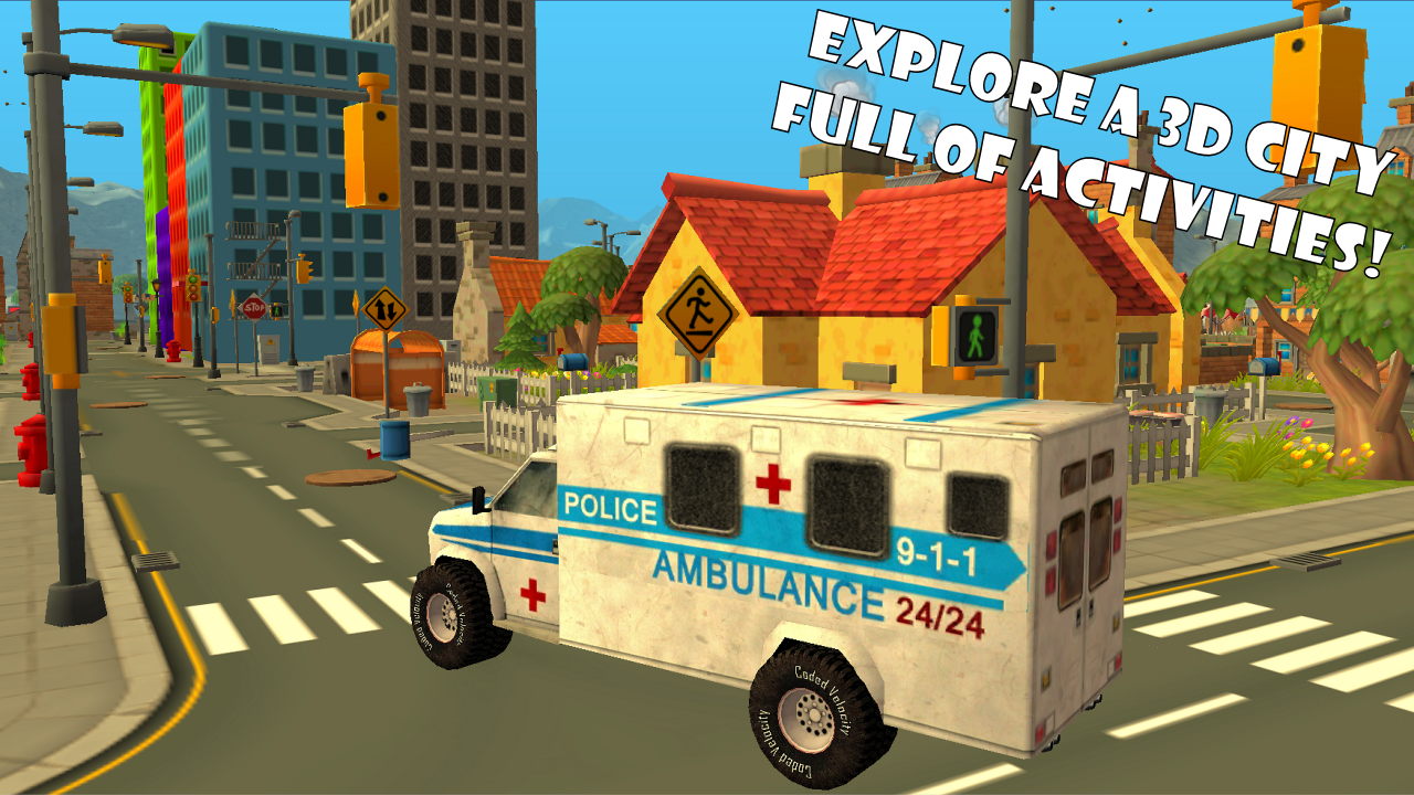 Android application Ambulance Race Rescue 3D Sim screenshort