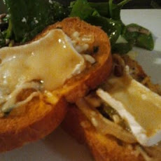 Bruschetta With Caramelized Onion and Fresh Basil