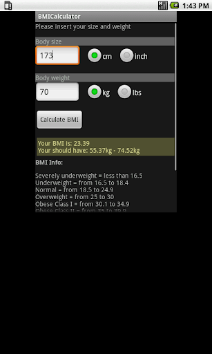 OM BMI Body Mass Index Calc