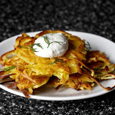 Potato-Parsnip Latkes with Horseradish and Dill