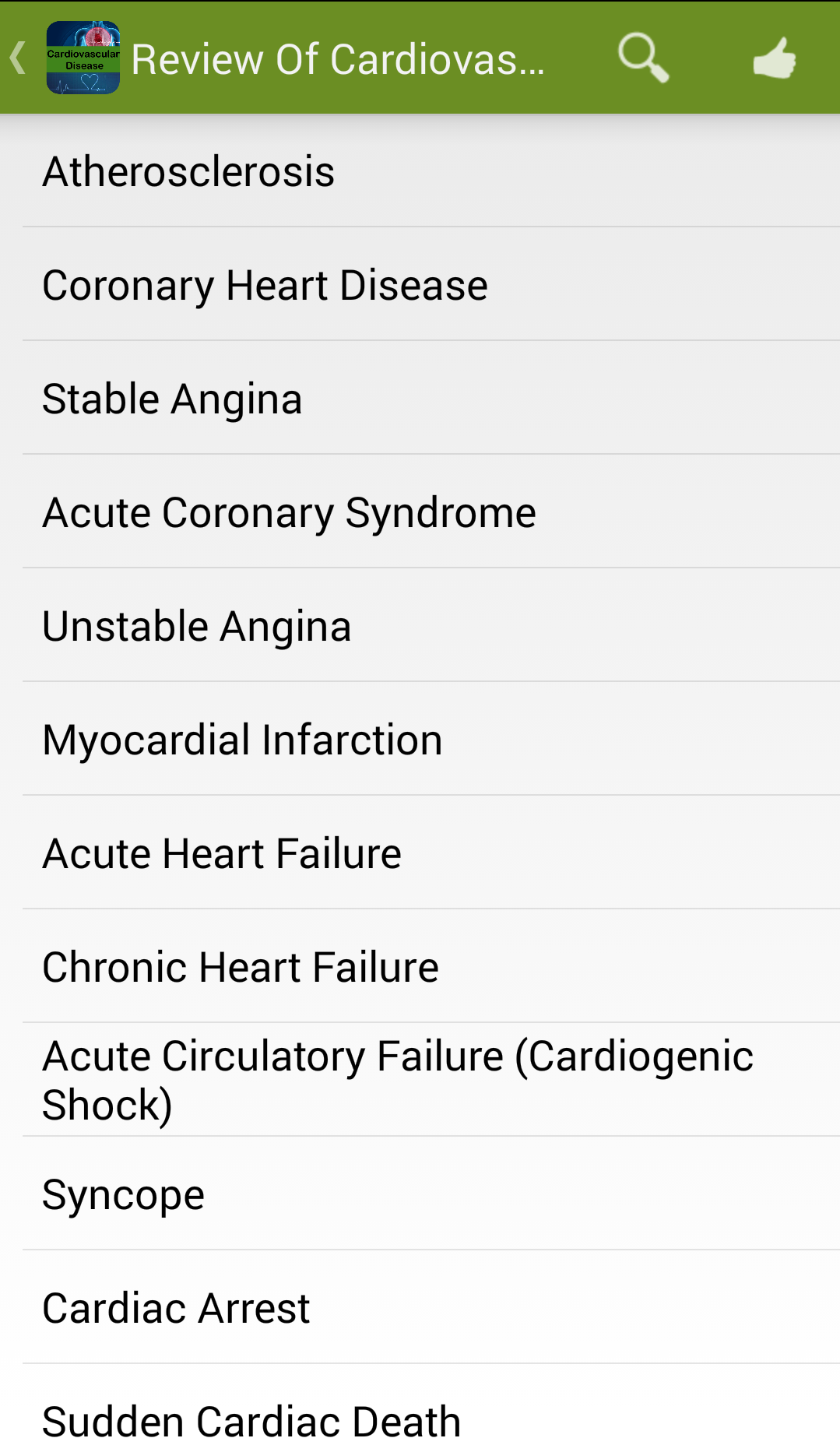 Android application Heart Diseases screenshort