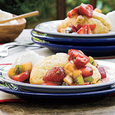 Strawberry-Fruit Toss With Cornmeal Shortcakes