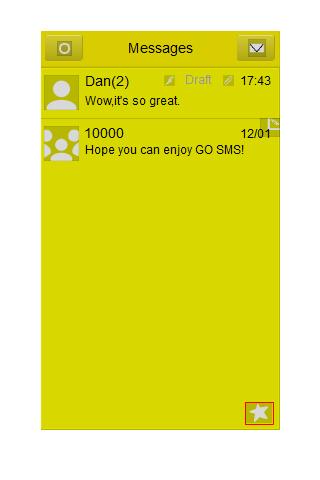 GO SMS Theme - Just Yellow