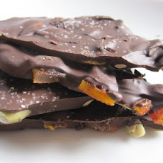 Dark Chocolate Bark with Chile-Spiced Mangos and Pepitas