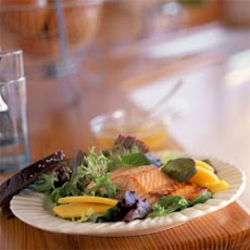 Salmon on Greens with Lime-Ginger Dressing
