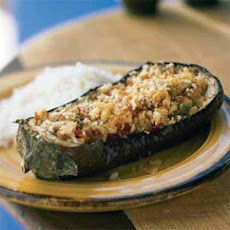 Baked Eggplant with Savory Cheese Stuffing