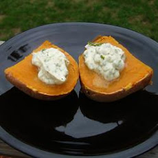 Sweet Potatoes with Poblano Butter Topping