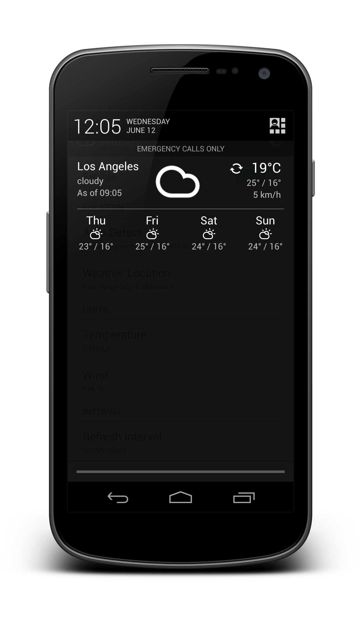 Android application Notification Weather Premium screenshort