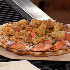 Grilled Pizza with Smoked Salmon Topping
