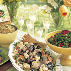 Seafood Salad with Collard Greens Slaw