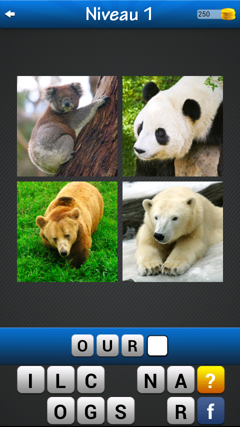 Android application Find the word! ~ 4 pics 1 word screenshort
