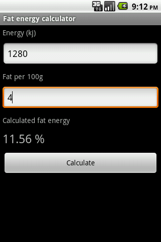 Fat Energy Calculator