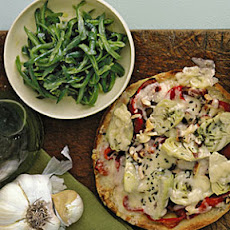Artichoke Pizzas with Lemony Green Bean Salad