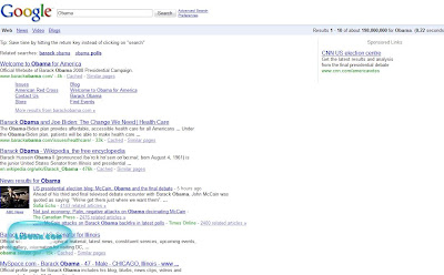 Obama in google search
