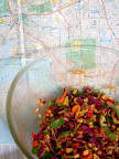 San Diego salad. I think everything but the carrots is locally (and organically) grown. Too many good veggies to list...