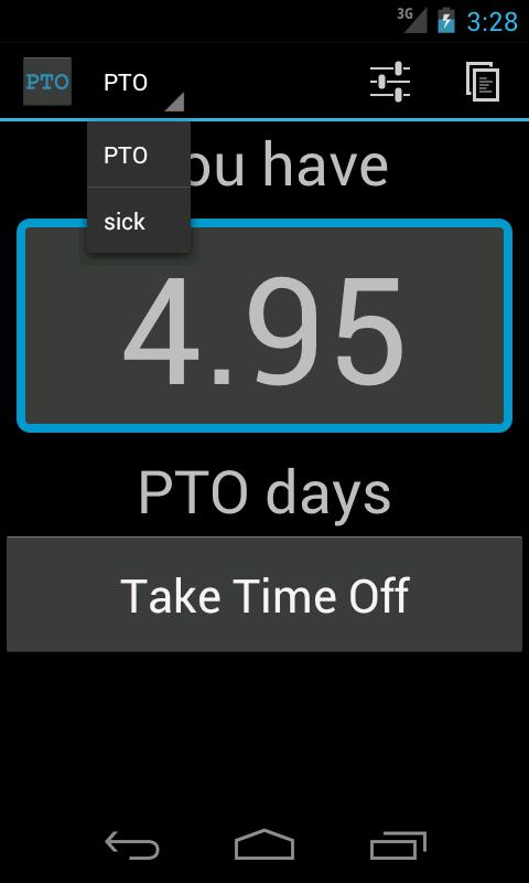 Android application PTO Tracker screenshort
