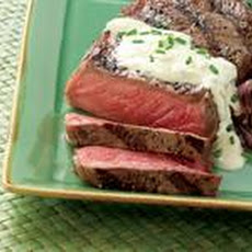 Marinated Strip Steaks With Gorgonzola Sauce