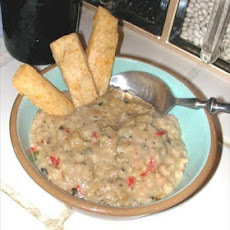 Mediterranean Thai Eggplant White Bean Soup
