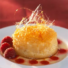 Baked Pear Caramel with Berry Sauce