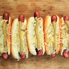 Grilled Hot Dogs with Sauerkraut