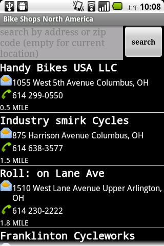 Bike Shops North America