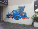 Arte No Muro Smurf Car