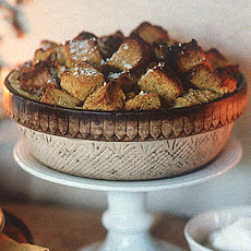 Pumpkin Bread Pudding with Rum Sauce