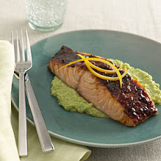 Glazed Salmon With Edamame