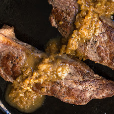 Bison Strip Steaks with Brandy Pan Sauce Recipe