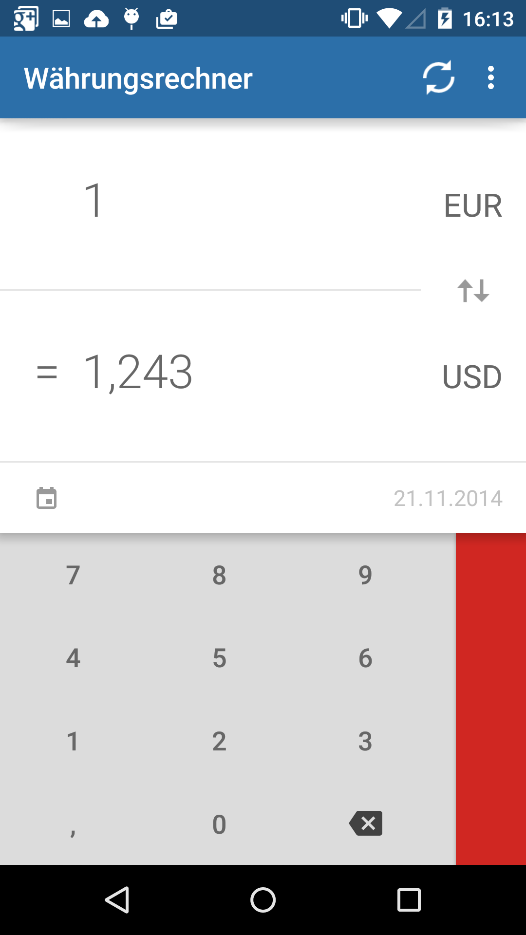 Android application Currency Converter screenshort