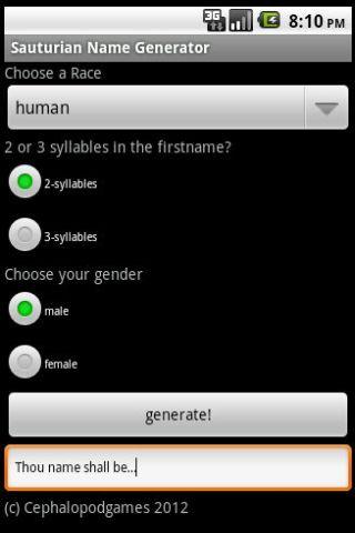 Sauturian name Generator