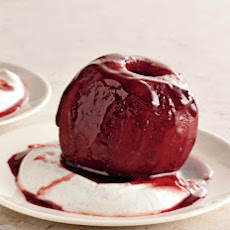 Poached Apples with Vanilla Yogurt