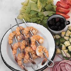 Greek Salad with Broiled Shrimp