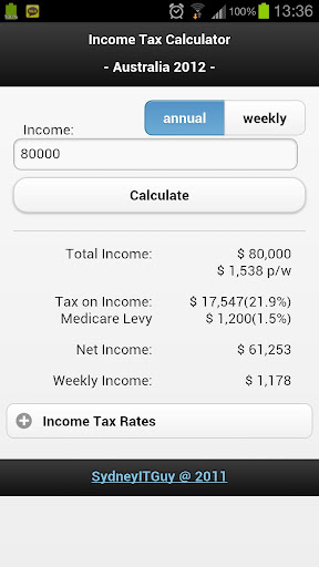 AU Income Tax Calculator 2014