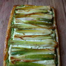 Leek Tart with Ricotta and Pea Puree