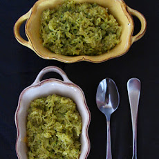 Spaghetti Squash with Arugula Walnut Pesto