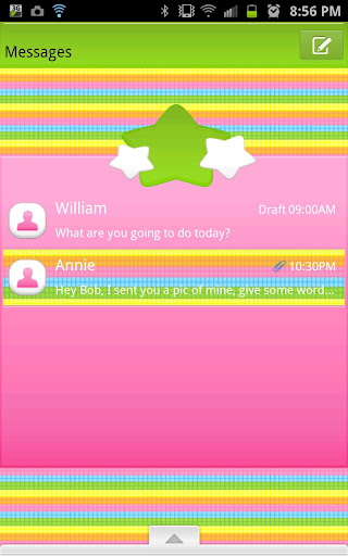 GO SMS - Pastel Rainbow Star