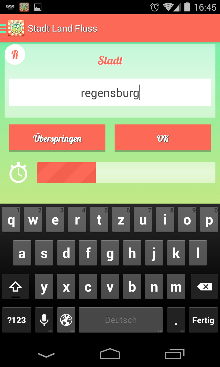 Android application Stadt Land Fluss Multiplayer screenshort
