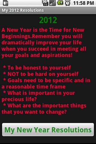 My 2012 New Year Resolutions